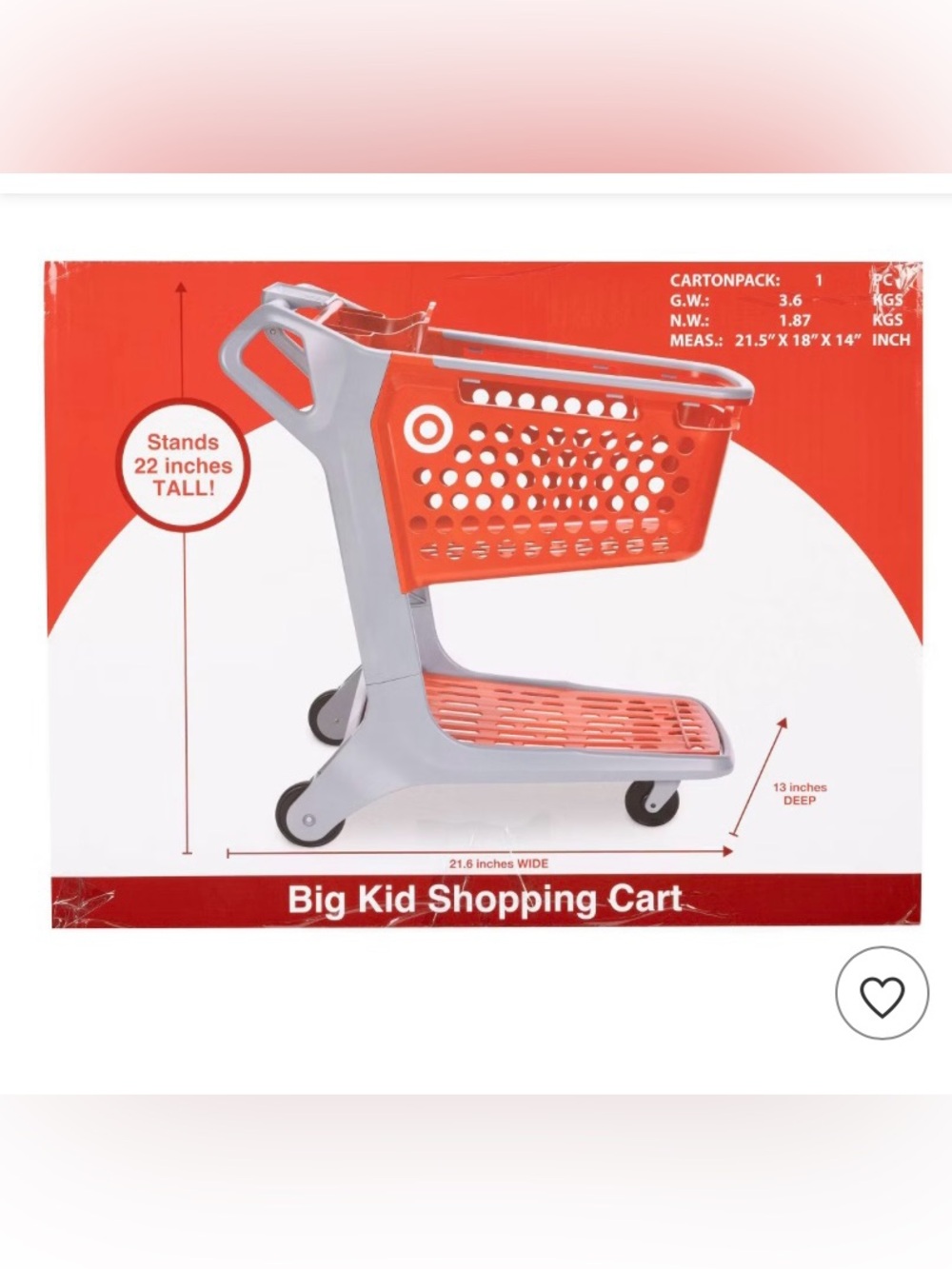 First come only 5 at this price NIB Target Kids Shopping Cart Toy NO OFFERS!